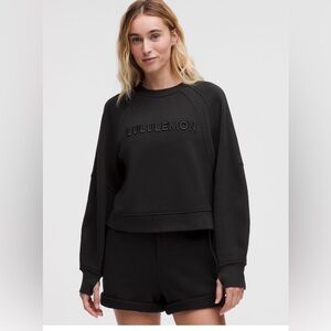 lululemon athletica Black Embossed Logo Crewneck Sweatshirt